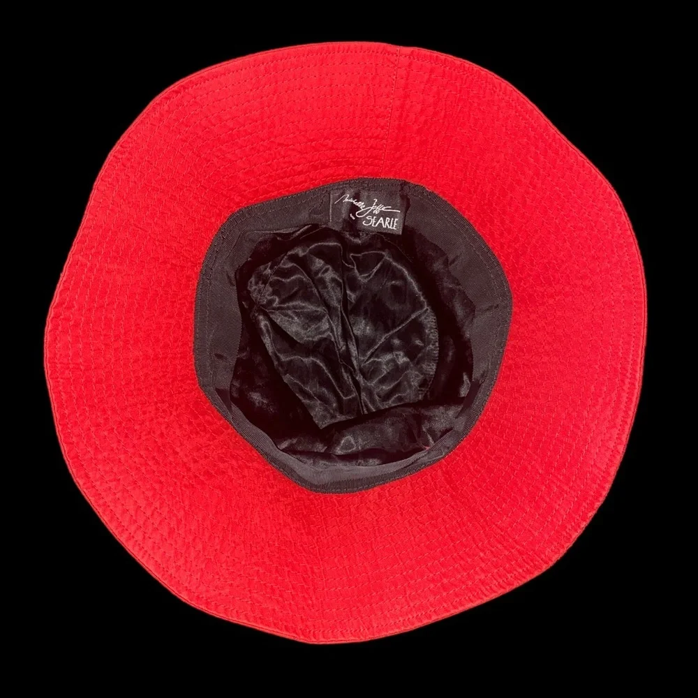 Vintage 90’s Searle Red Cotton Lined Bucket Hat Coastal Prep Minimalist